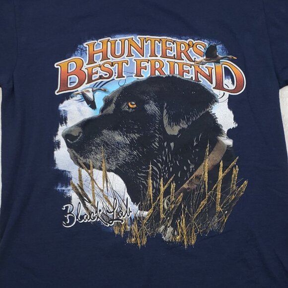 Black Lab Graphic Hunters Best Friend Peak Season Short Sleeve T Shirt Size L - Picture 3 of 5